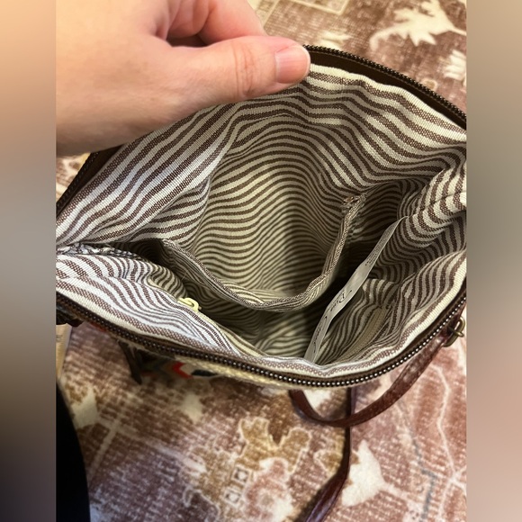 Southwest Woven Crossbody Bag with Cactus Accessory - Picture 3 of 6